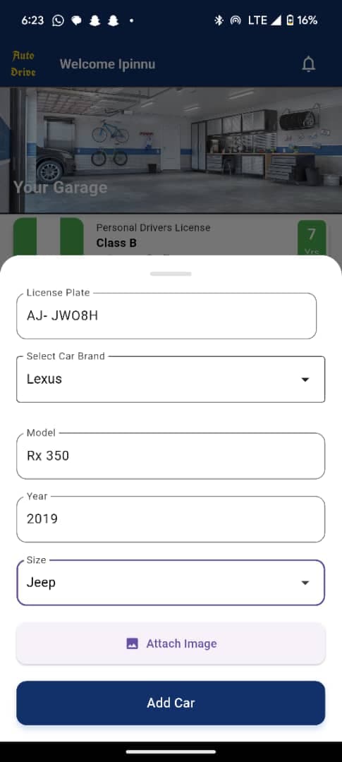 AutoDrive add car form